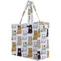 Cat Kitten Seamless Pattern Canvas Travel Bag View2