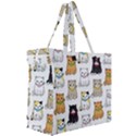 Cat Kitten Seamless Pattern Canvas Travel Bag View3