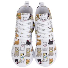 Cat Kitten Seamless Pattern Women s Lightweight High Top Sneakers by Vaneshart