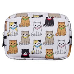 Cat Kitten Seamless Pattern Make Up Pouch (small) by Vaneshart