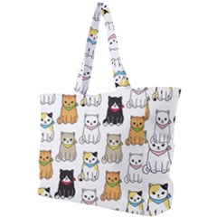 Cat Kitten Seamless Pattern Simple Shoulder Bag by Vaneshart