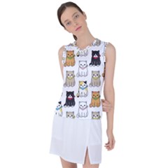 Cat Kitten Seamless Pattern Women s Sleeveless Sports Top by Vaneshart