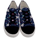 Cute Astronaut Cat With Star Galaxy Elements Seamless Pattern Men s Low Top Canvas Sneakers View1