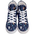 Cute Astronaut Cat With Star Galaxy Elements Seamless Pattern Women s Hi-Top Skate Sneakers View1