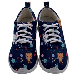 Cute Astronaut Cat With Star Galaxy Elements Seamless Pattern Mens Athletic Shoes by Vaneshart