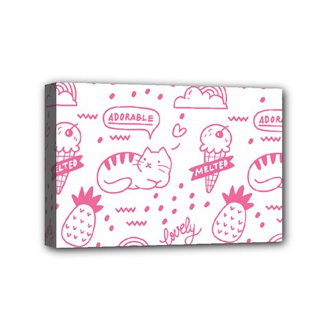 Cute Girly Seamless Pattern Mini Canvas 6  X 4  (stretched) by Vaneshart