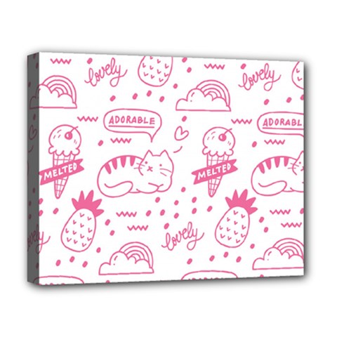 Cute Girly Seamless Pattern Deluxe Canvas 20  X 16  (stretched) by Vaneshart