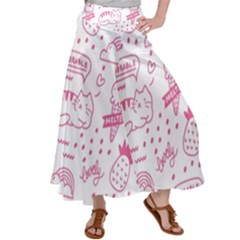 Cute Girly Seamless Pattern Satin Palazzo Pants by Vaneshart