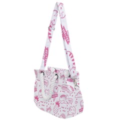 Cute Girly Seamless Pattern Rope Handles Shoulder Strap Bag by Vaneshart