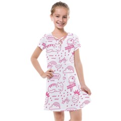 Cute Girly Seamless Pattern Kids  Cross Web Dress by Vaneshart