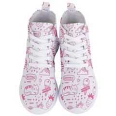 Cute Girly Seamless Pattern Women s Lightweight High Top Sneakers by Vaneshart