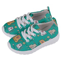 Seamless Pattern Cute Cat Cartoon With Hand Drawn Style Kids  Lightweight Sports Shoes by Vaneshart