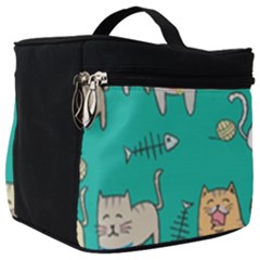 Seamless Pattern Cute Cat Cartoon With Hand Drawn Style Make Up Travel Bag (big) by Vaneshart