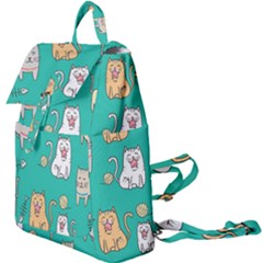 Seamless Pattern Cute Cat Cartoon With Hand Drawn Style Buckle Everyday Backpack by Vaneshart