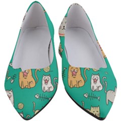 Seamless Pattern Cute Cat Cartoon With Hand Drawn Style Women s Block Heels  by Vaneshart