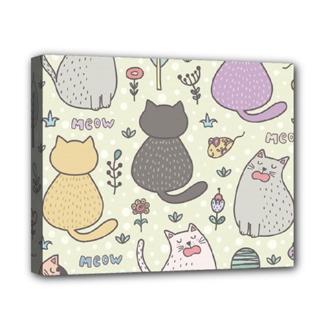 Funny Cartoon Cats Seamless Pattern  Canvas 10  X 8  (stretched) by Vaneshart