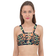 Seamless Pattern With Cats Cage Up Bikini Top by Vaneshart