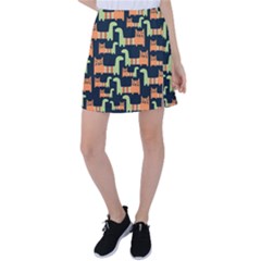 Seamless Pattern With Cats Tennis Skirt by Vaneshart