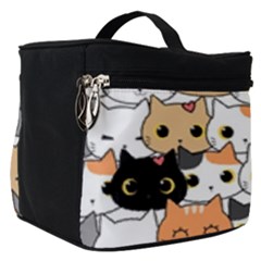 Cute Cat Kitten Cartoon Doodle Seamless Pattern Make Up Travel Bag (small) by Vaneshart