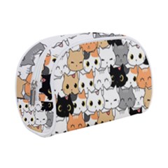 Cute Cat Kitten Cartoon Doodle Seamless Pattern Makeup Case (small) by Vaneshart