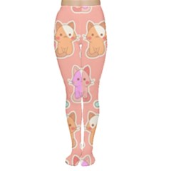 Cute Kawaii Kittens Seamless Pattern Tights by Vaneshart