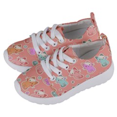 Cute Kawaii Kittens Seamless Pattern Kids  Lightweight Sports Shoes by Vaneshart