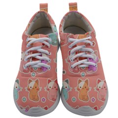 Cute Kawaii Kittens Seamless Pattern Mens Athletic Shoes by Vaneshart