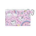 Beautiful Cute Animals Pattern Pink Canvas Cosmetic Bag (Medium) View2