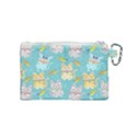 Vector Seamless Pattern With Colorful Cats Fish Canvas Cosmetic Bag (Small) View2