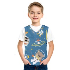 Seamless Pattern Funny Astronaut Outer Space Transportation Kids  Sportswear by Vaneshart