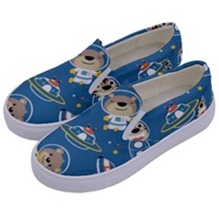 Seamless Pattern Funny Astronaut Outer Space Transportation Kids  Canvas Slip Ons by Vaneshart