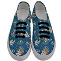 Seamless Pattern Funny Astronaut Outer Space Transportation Men s Classic Low Top Sneakers View1