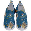 Seamless Pattern Funny Astronaut Outer Space Transportation Kids  Velcro No Lace Shoes View1