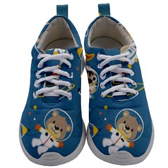 Seamless Pattern Funny Astronaut Outer Space Transportation Mens Athletic Shoes by Vaneshart