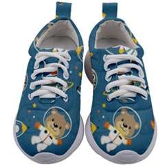 Seamless Pattern Funny Astronaut Outer Space Transportation Kids Athletic Shoes by Vaneshart