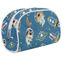 Seamless Pattern Funny Astronaut Outer Space Transportation Makeup Case (medium)