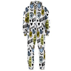 Everyday Things Pattern Hooded Jumpsuit (men)  by Vaneshart