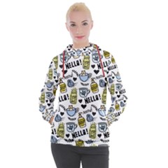 Everyday Things Pattern Women s Hooded Pullover