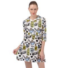 Everyday Things Pattern Mini Skater Shirt Dress