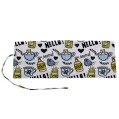 Everyday Things Pattern Roll Up Canvas Pencil Holder (s) by Vaneshart