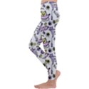 Hand Drawn Cute Cat Pattern Kids  Lightweight Velour Leggings View2