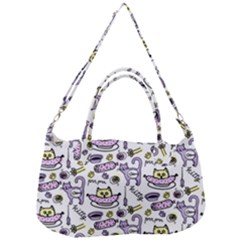 Hand Drawn Cute Cat Pattern Removal Strap Handbag by Vaneshart