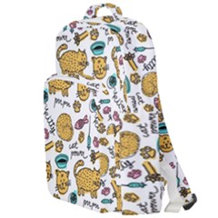 Hand Drawn Kitten Pattern With Elements Double Compartment Backpack