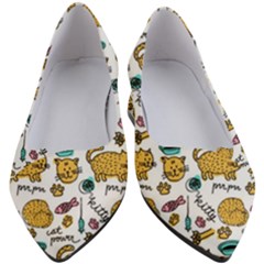 Hand Drawn Kitten Pattern With Elements Women s Block Heels 