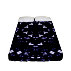 Dark Blue Ornament Pattern Design Fitted Sheet (full/ Double Size)