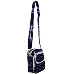 Dark Blue Ornament Pattern Design Shoulder Strap Belt Bag by dflcprintsclothing