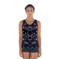 Dark Blue Ornament Pattern Design Sport Tank Top 