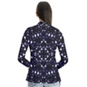 Dark Blue Ornament Pattern Design Drape Collar Cardigan View2