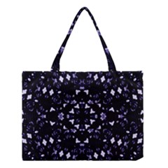 Dark Blue Ornament Pattern Design Medium Tote Bag