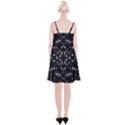 Dark Blue Ornament Pattern Design Spaghetti Strap Velvet Dress View2